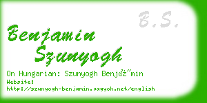 benjamin szunyogh business card